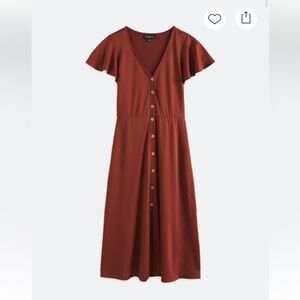 Fortune + Ivy Rust Button-Down Maxi Dress